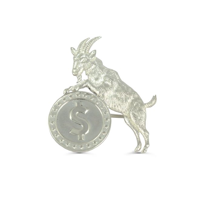 Брошь из серебра "Козлик"