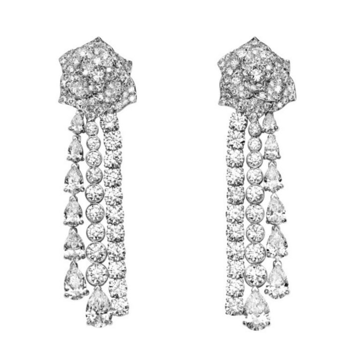 Серьги Rose UvelirMoscow Premium из белого золота с бриллиантами