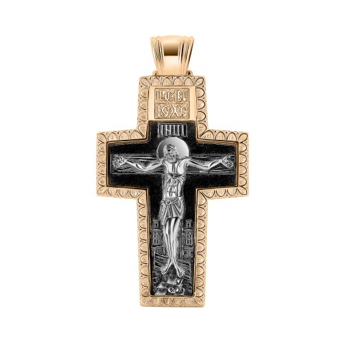 Крест Мужской из комбинированного золота