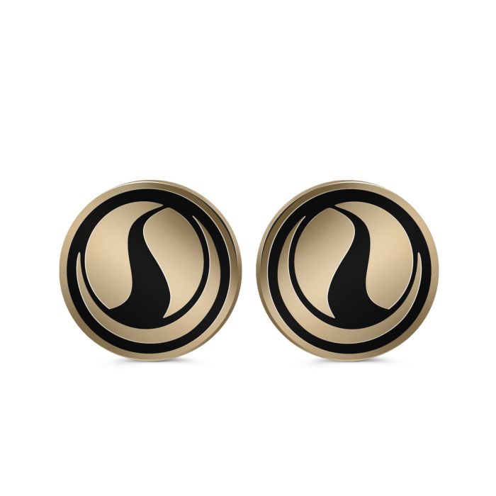 Запонки из желтого золота с эмалью