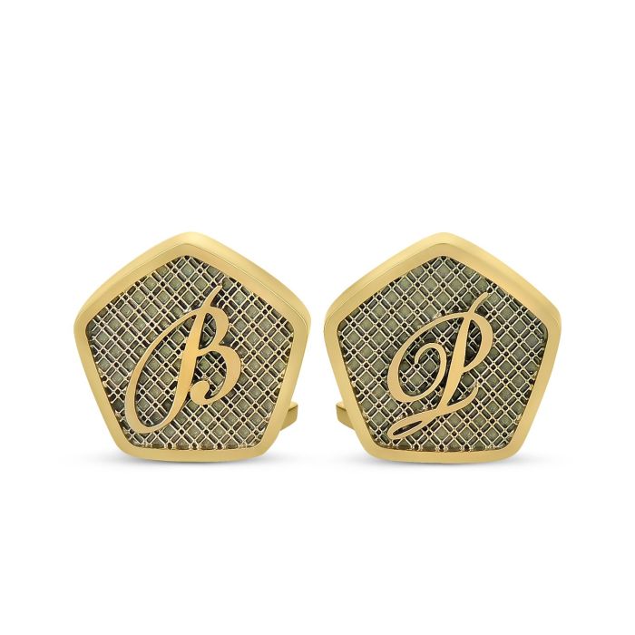 Запонки из желтого золота с инициалами