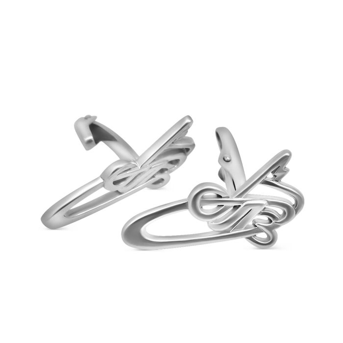 Запонки с инициалами из белого золота