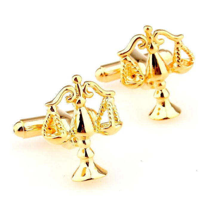 Запонки из желтого золота «Весы»