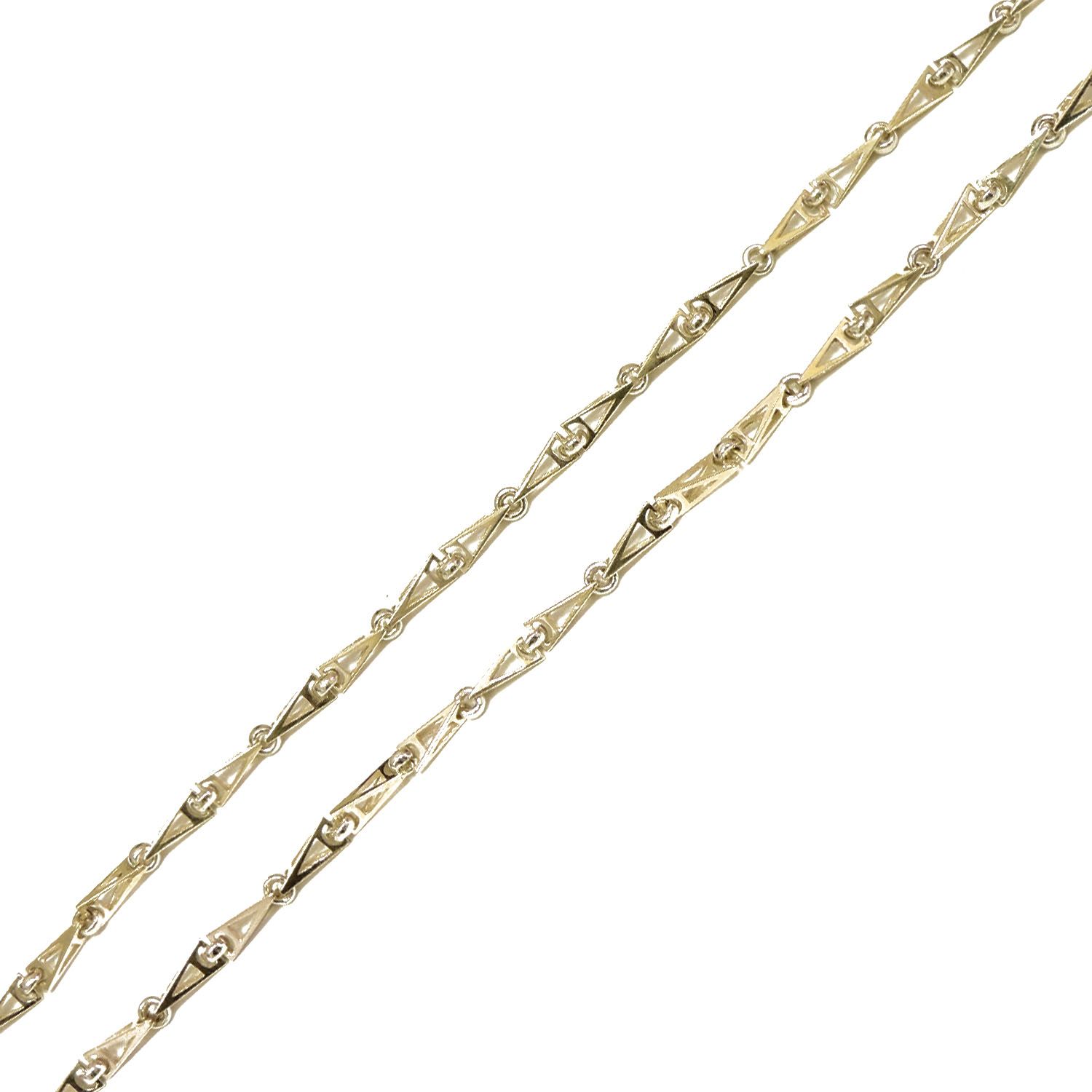 Глидерная цепочка на шарнирах на шею из желтого и белого золота 