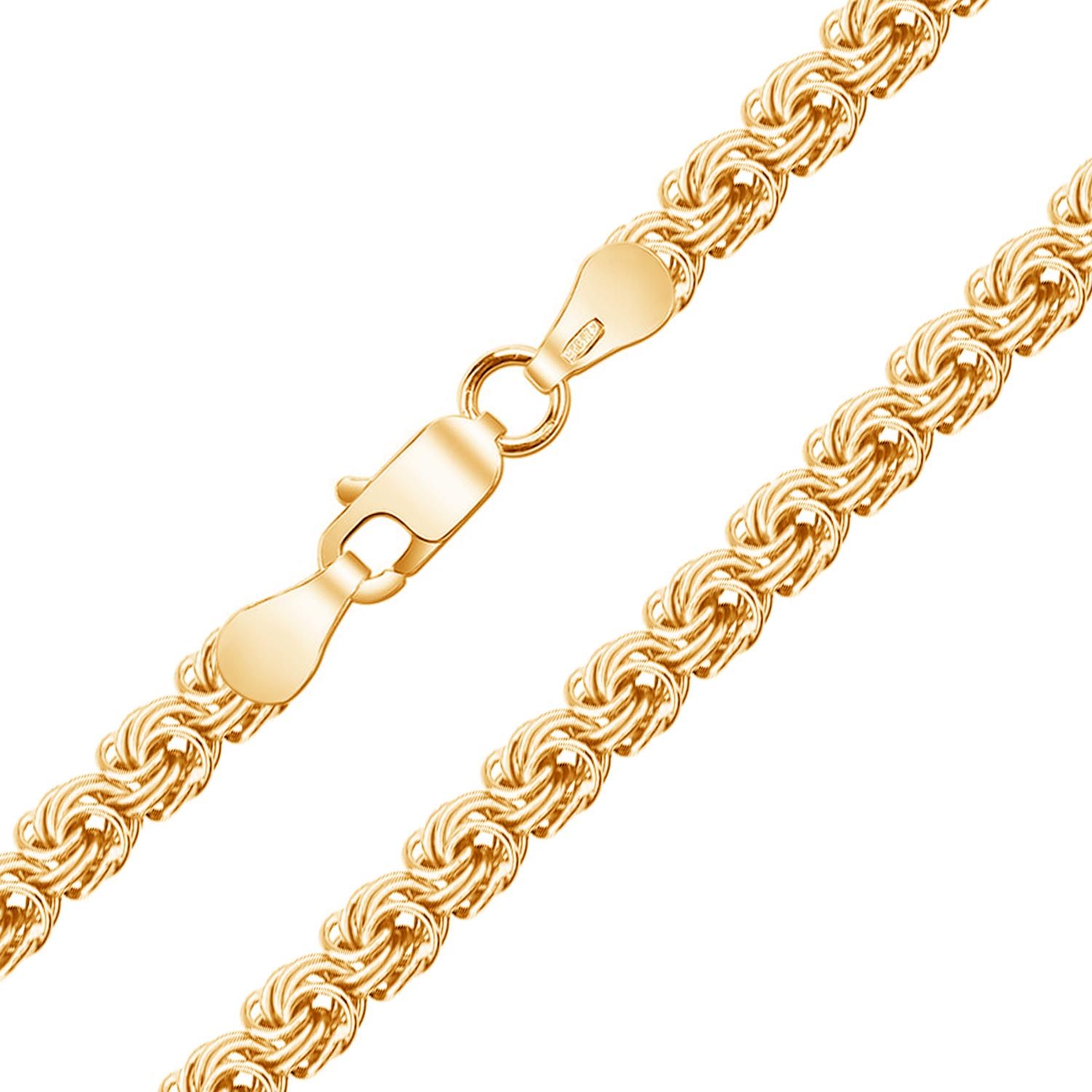 Женская цепочка плетения «Роза» из желтого золота