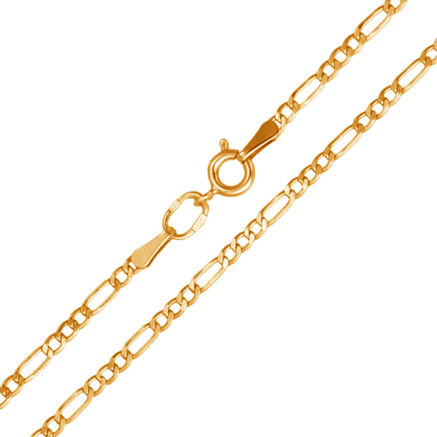 Женская цепочка плетения «Фигаро 3+1» из желтого золота