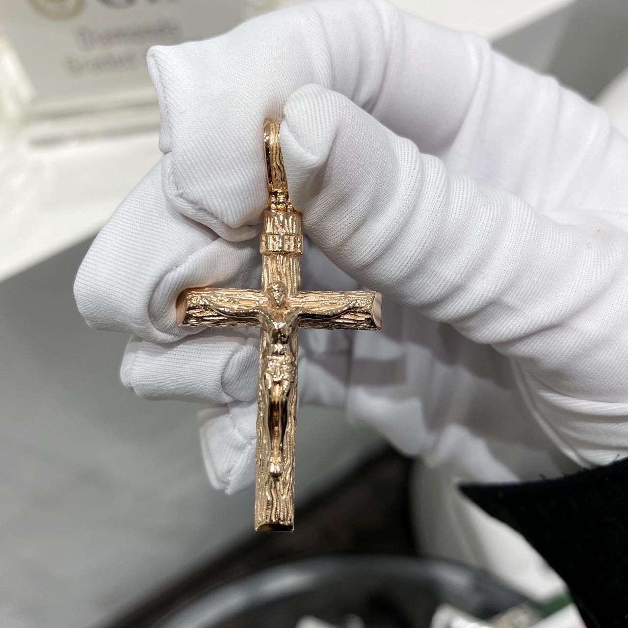 Мужской православный крест из красного золота