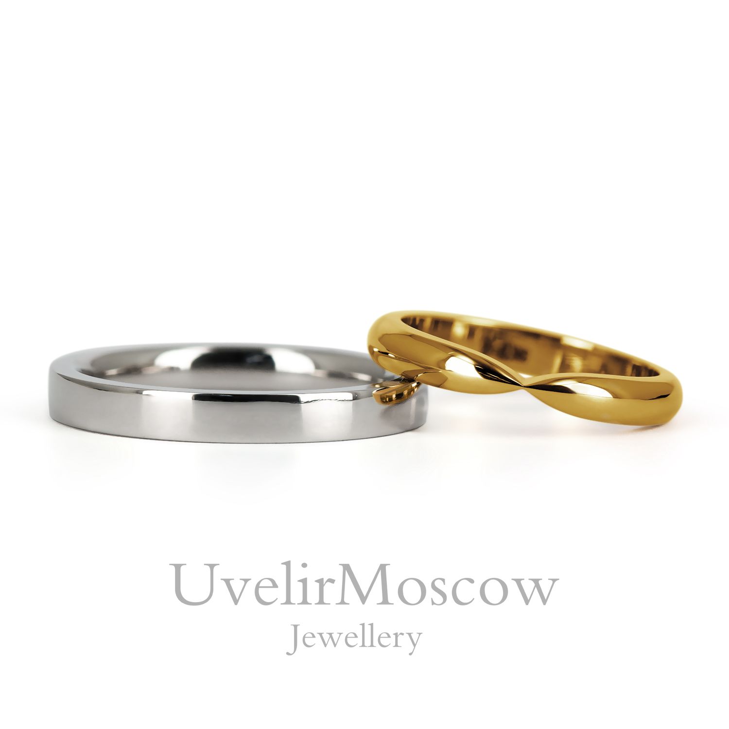 Комбинированные обручальные кольца для бракосочетания