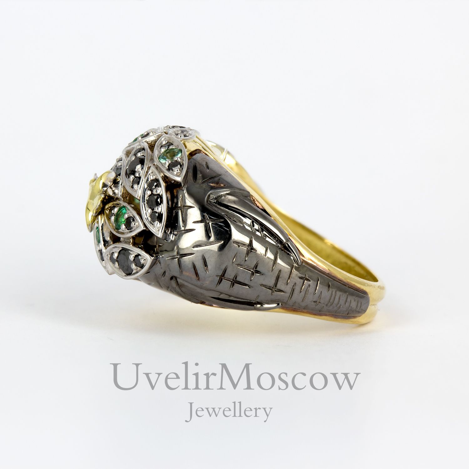 Кольцо из комбинированного золота «Слон»
