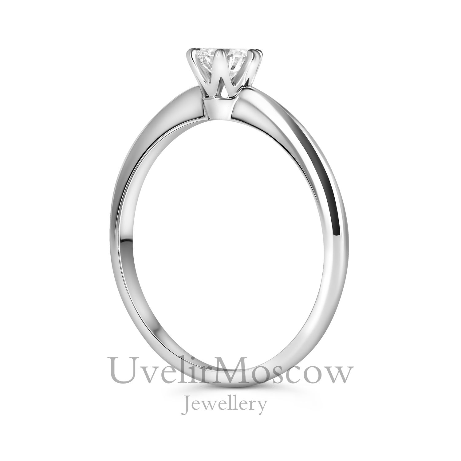 Классическое помолвочное кольцо с бриллиантом огранки «Круг»