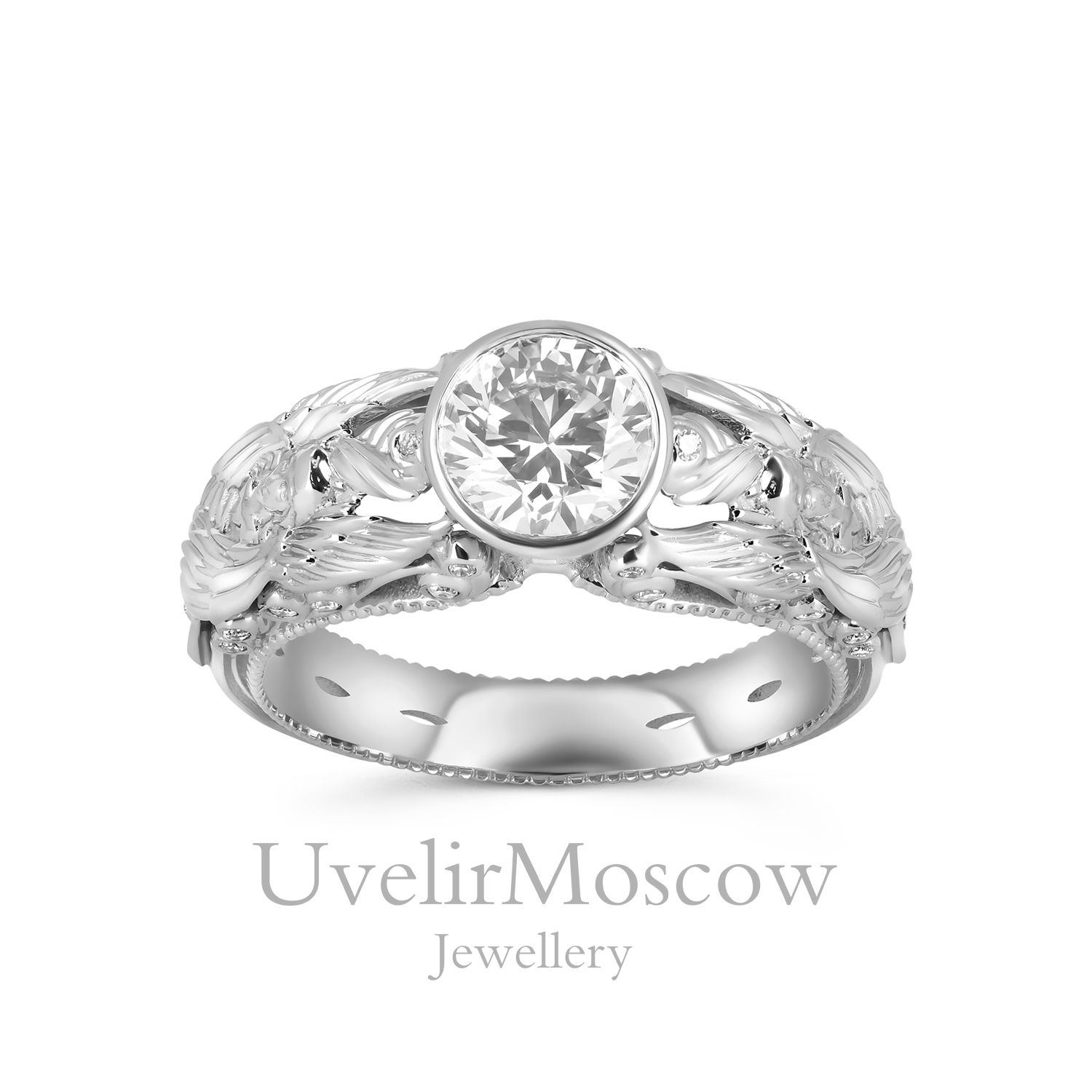 Золотое помолвочное кольцо в православной стилистике