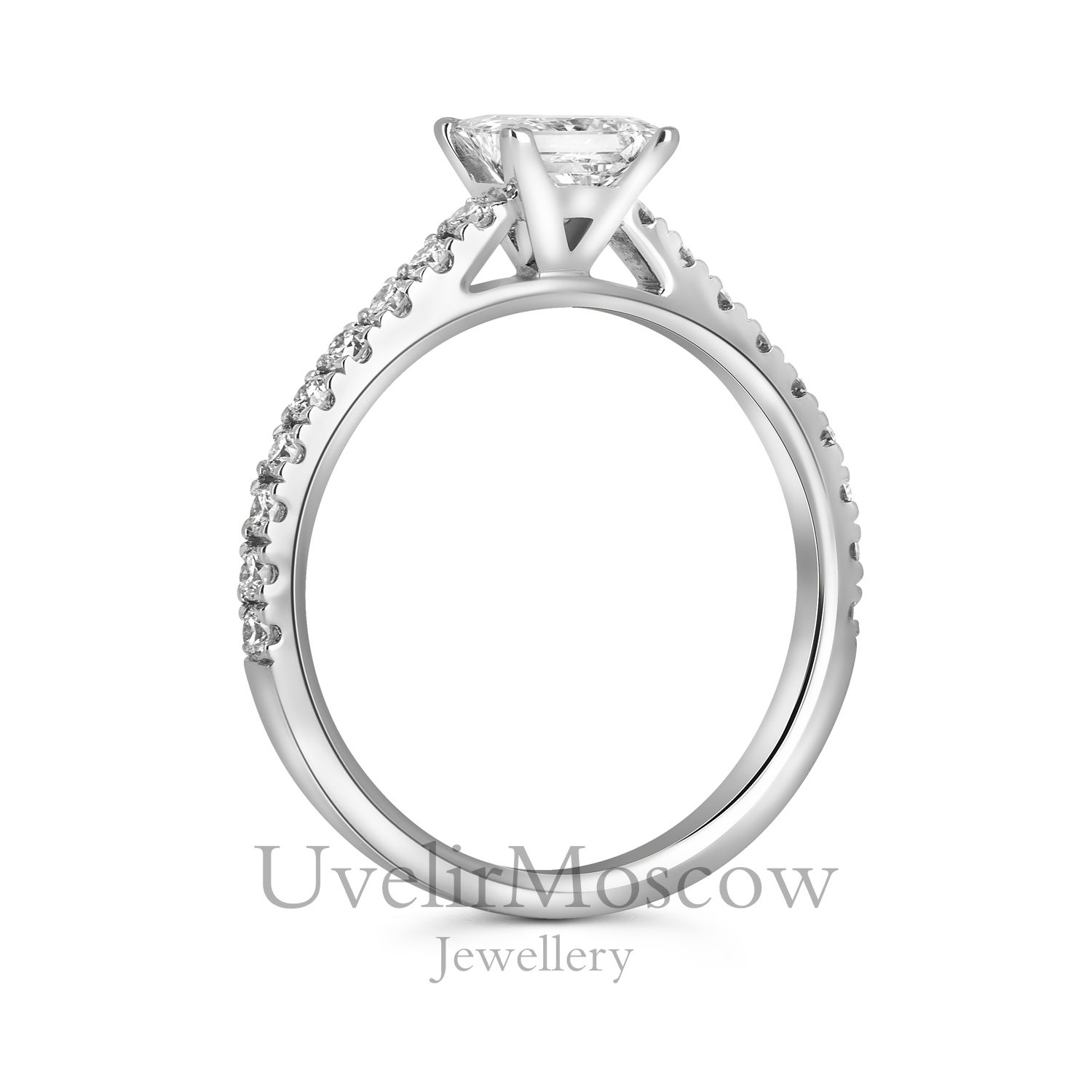 Кольцо для помолвки с бриллиантом огранки «Принцесса»