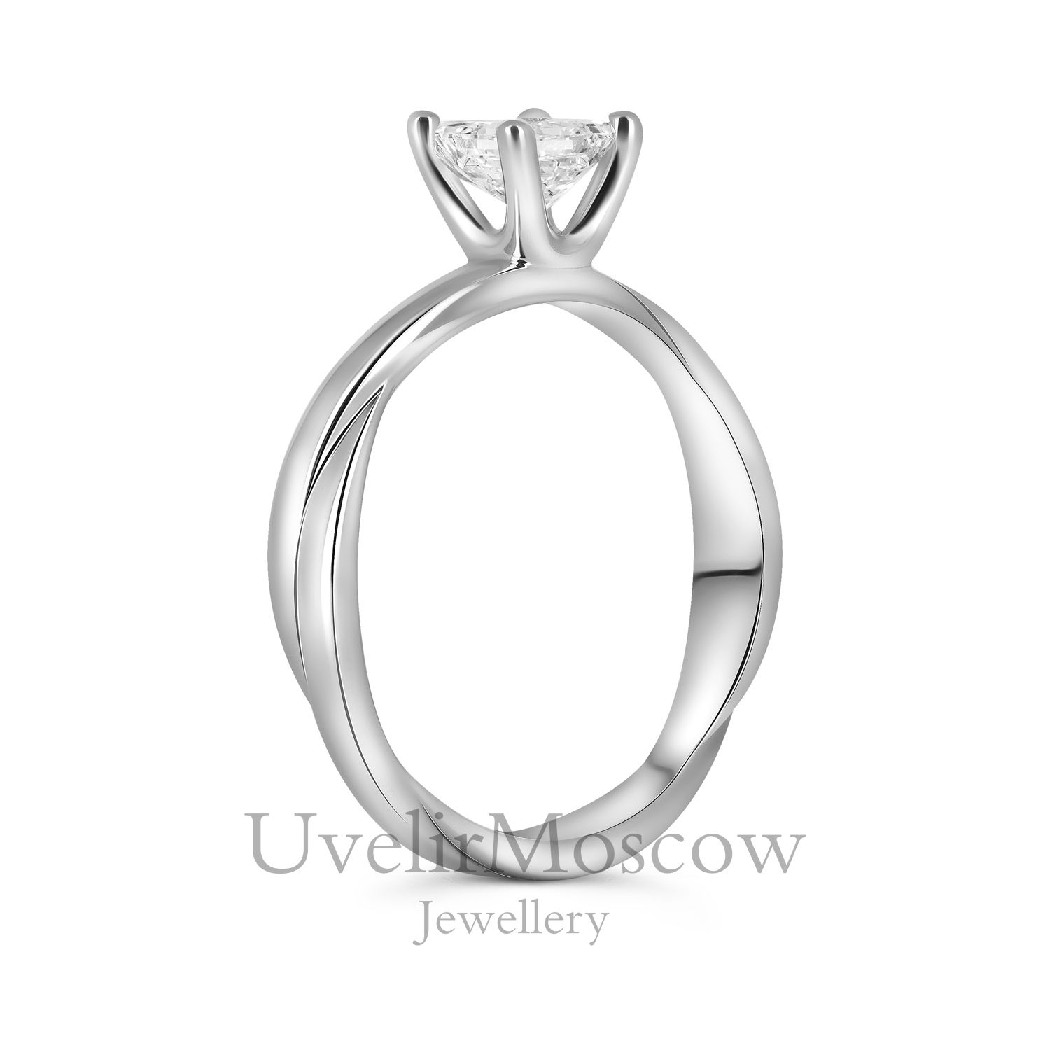 Оригинальное кольцо для помолвки с бриллиантом «Принцесса»
