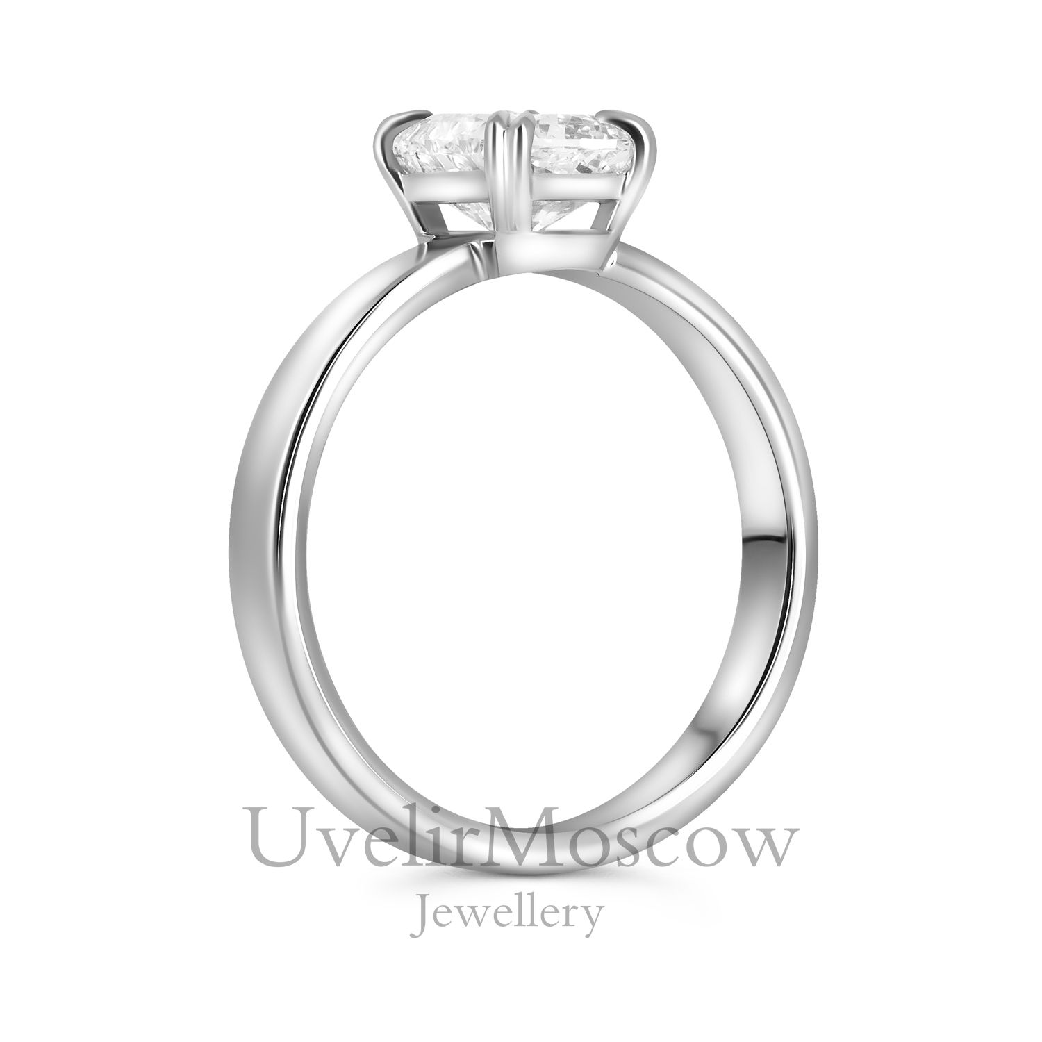 Классическое помолвочное кольцо из белого золота