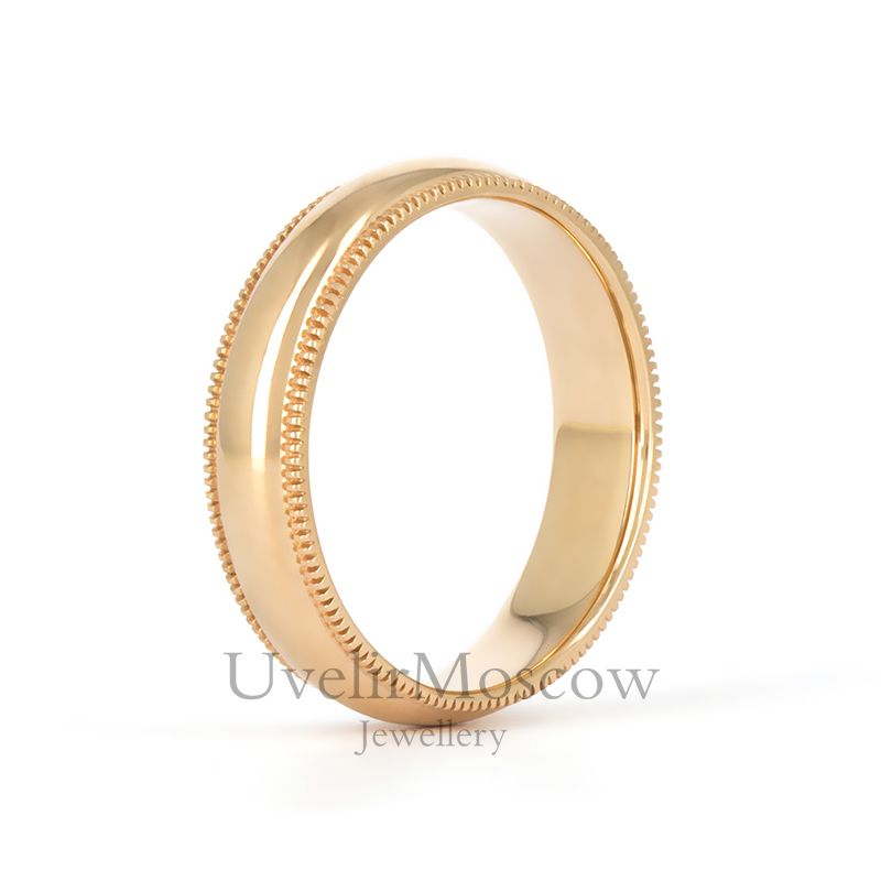 Золотые обручальные кольца в стиле «Milgrain»
