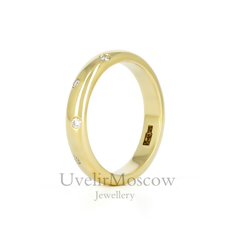 Обручальные кольца с бриллиантами в закрепке «Invisible»