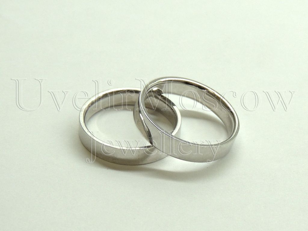 Классические обручальные кольца из белого золота