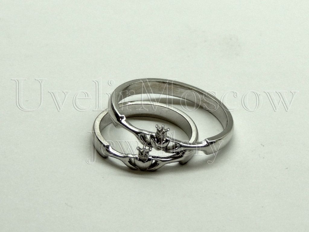 Кольца Кладдахи из белого золота