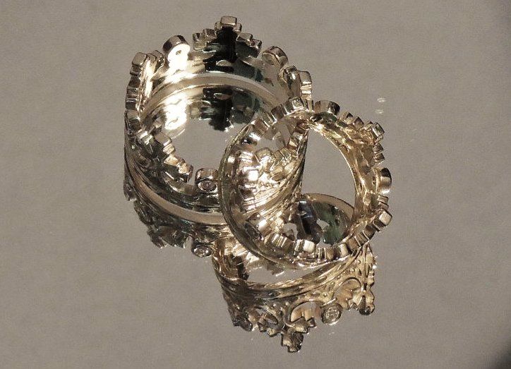 Кольцо «Корона» с бриллиантами из белого золота