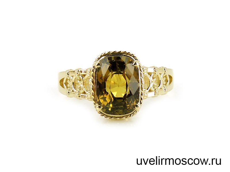 Комплект из кольца и серег в винтажном стиле