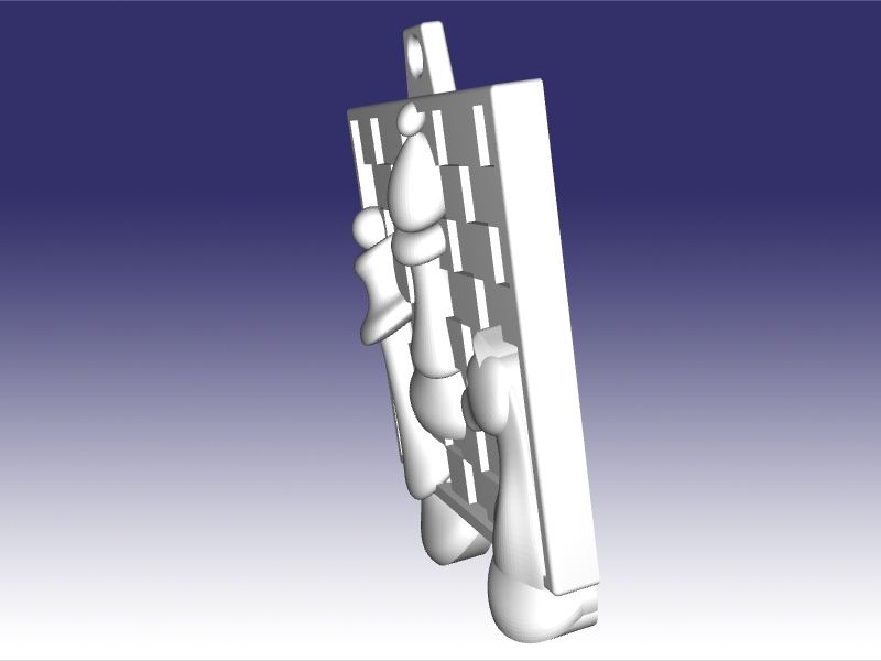 Кулон шахматы из белого золота