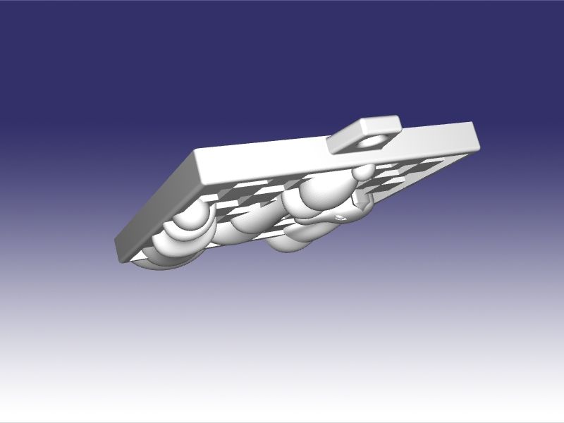 Кулон шахматы из белого золота