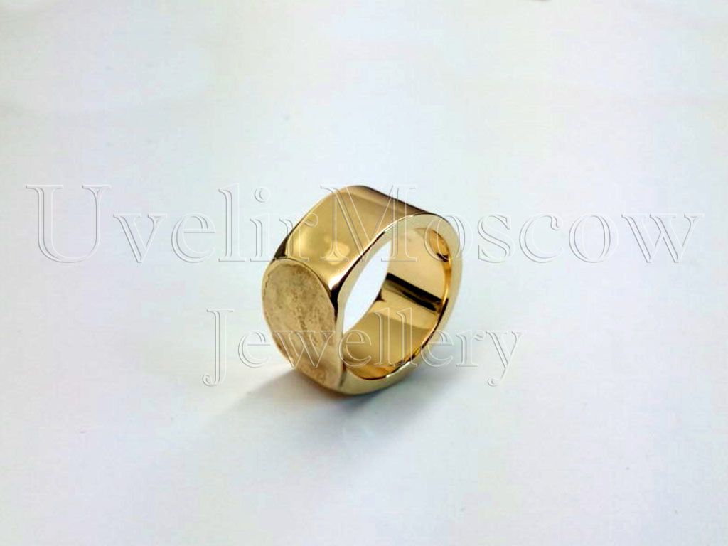 Обручальное кольцо из красного золота с отпечатком пальца