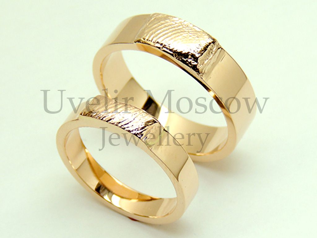 Обручальные кольца с отпечатком пальца