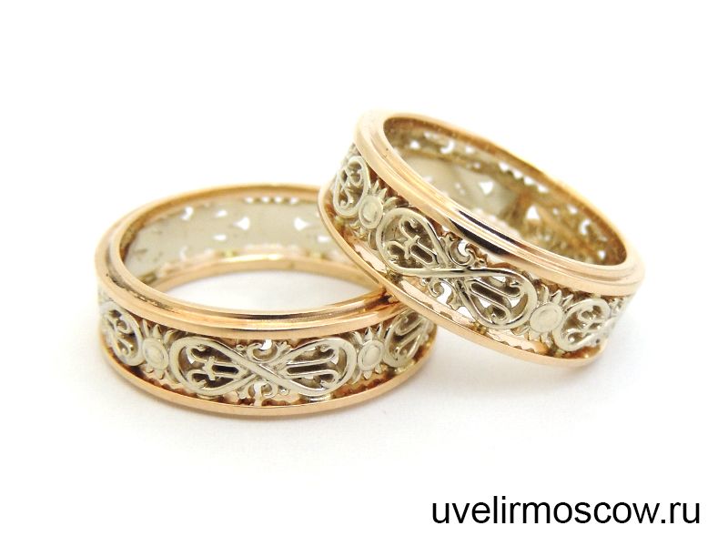 Обручальные кольца Бесконечность из комбинированного золота