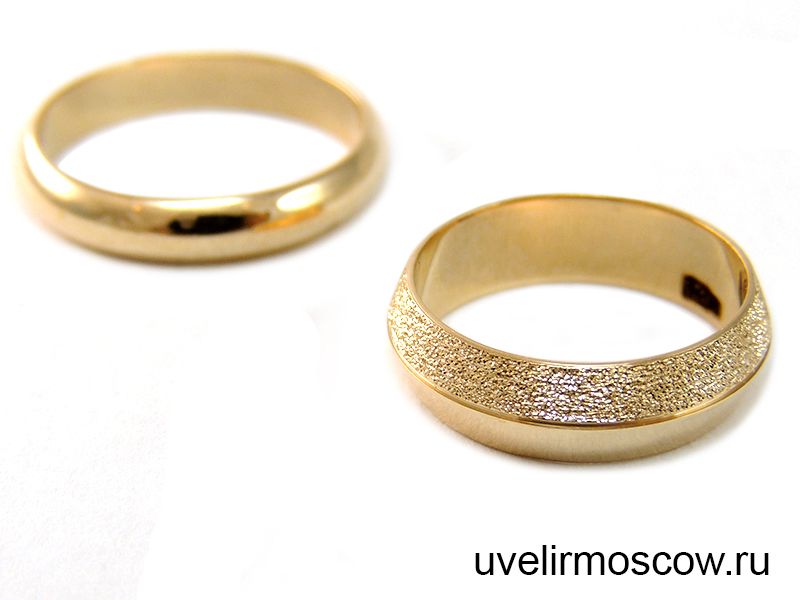 Парные обручальные кольца из желтого золота 585 пробы