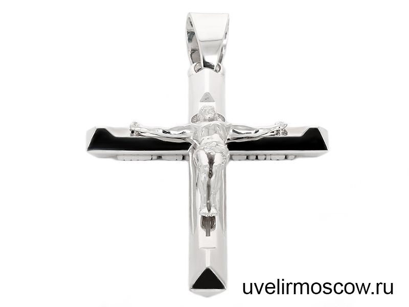 Подвеска-крест «Распятие» из белого золота