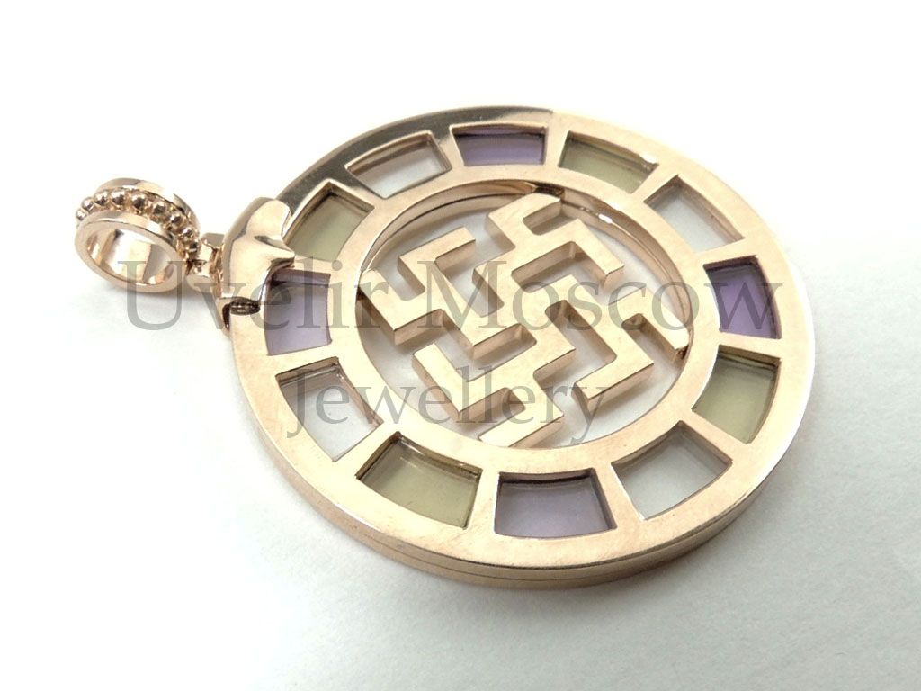 Подвеска-оберег «Коловрат» из красного золота