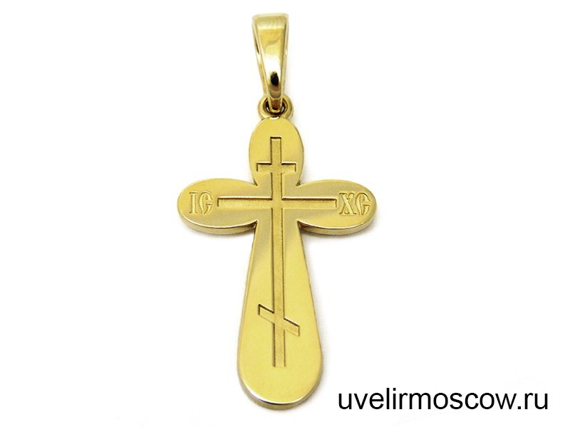 Православный крест из желтого золота на заказ