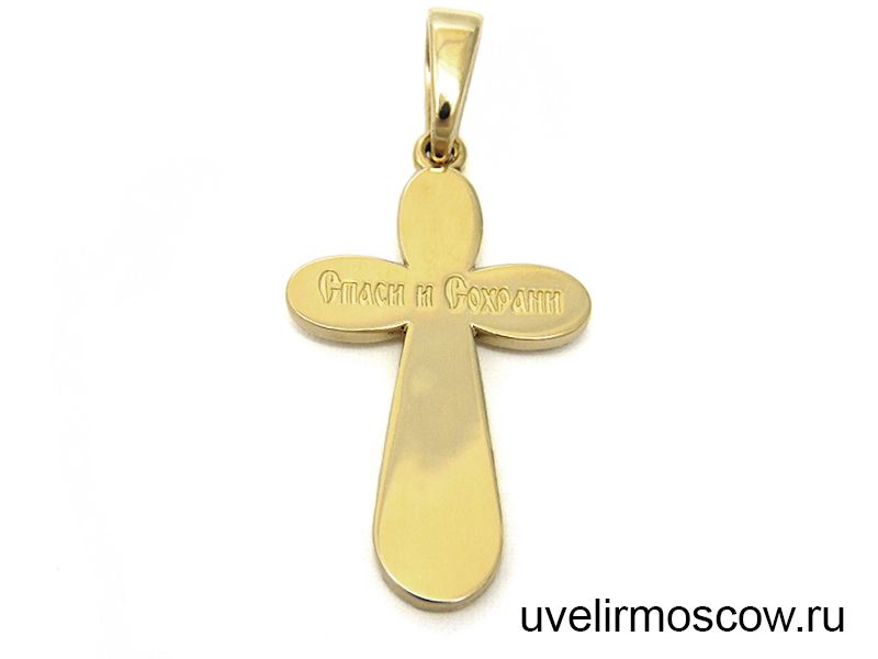 Православный крест из желтого золота на заказ