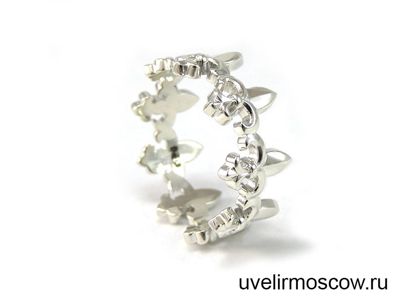Серебряное кольцо-корона «Французские лилии»