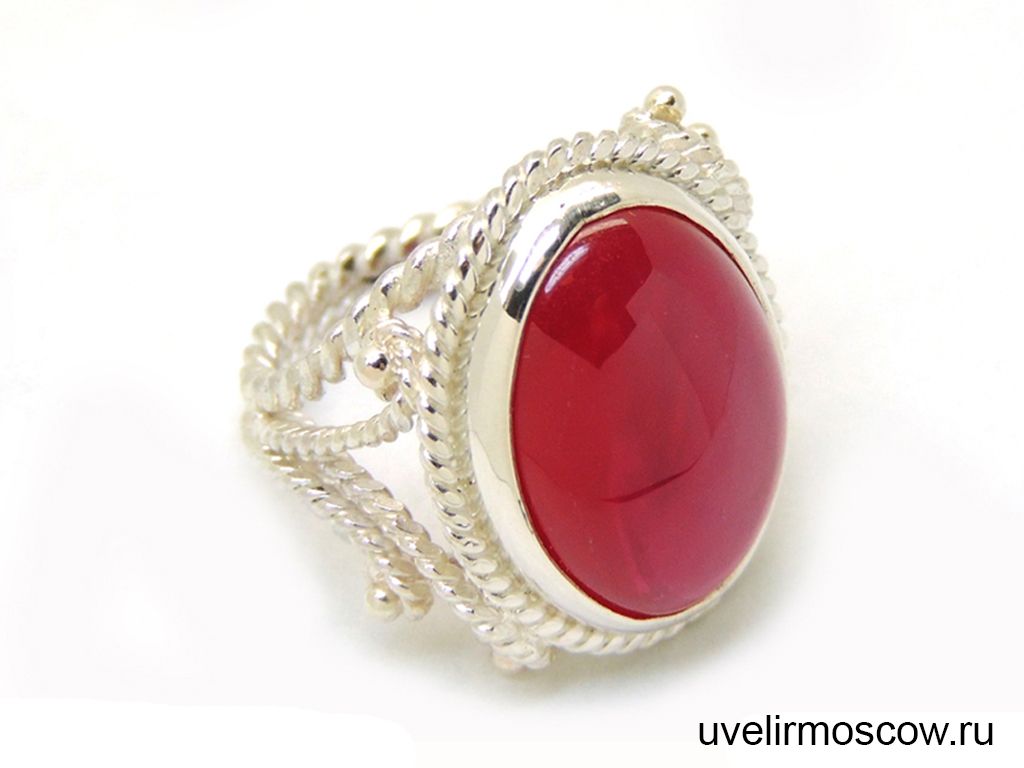 Серебряное кольцо с рубином на заказ