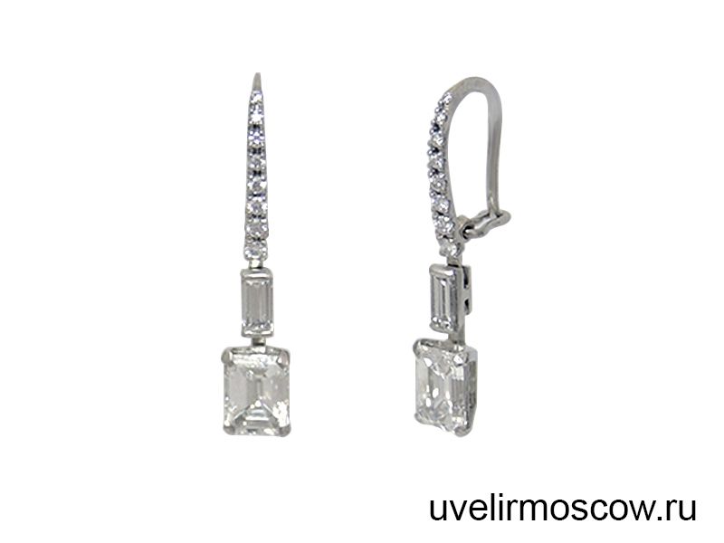 Серьги из платины с бриллиантами