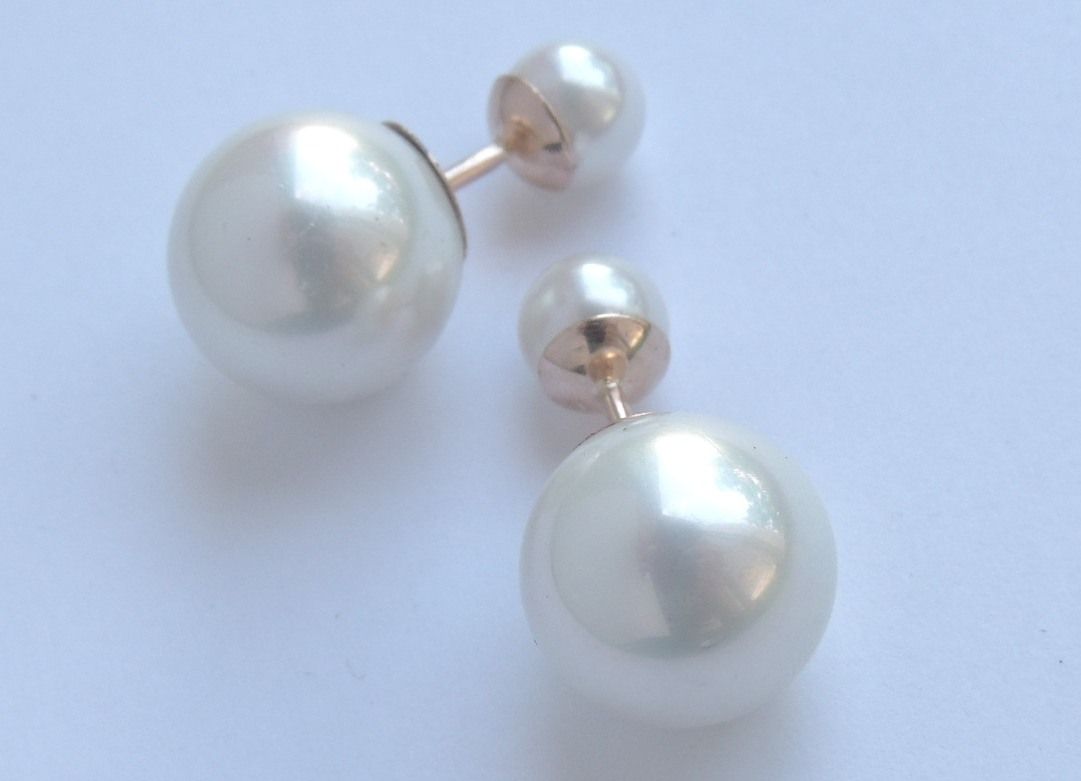 Серьги с жемчугом и майоликой