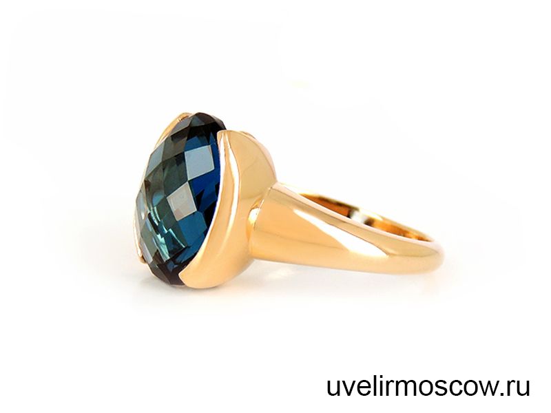 Золотое кольцо с топазом «london sky»