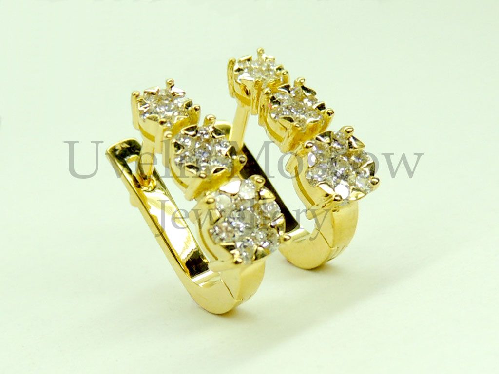 Золотые серьги с бриллиантами на заказ